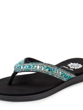 YELLOW BOX Deming turquoise Sandal GENUINE LEATHER STRAP MEDIUM WIDTH